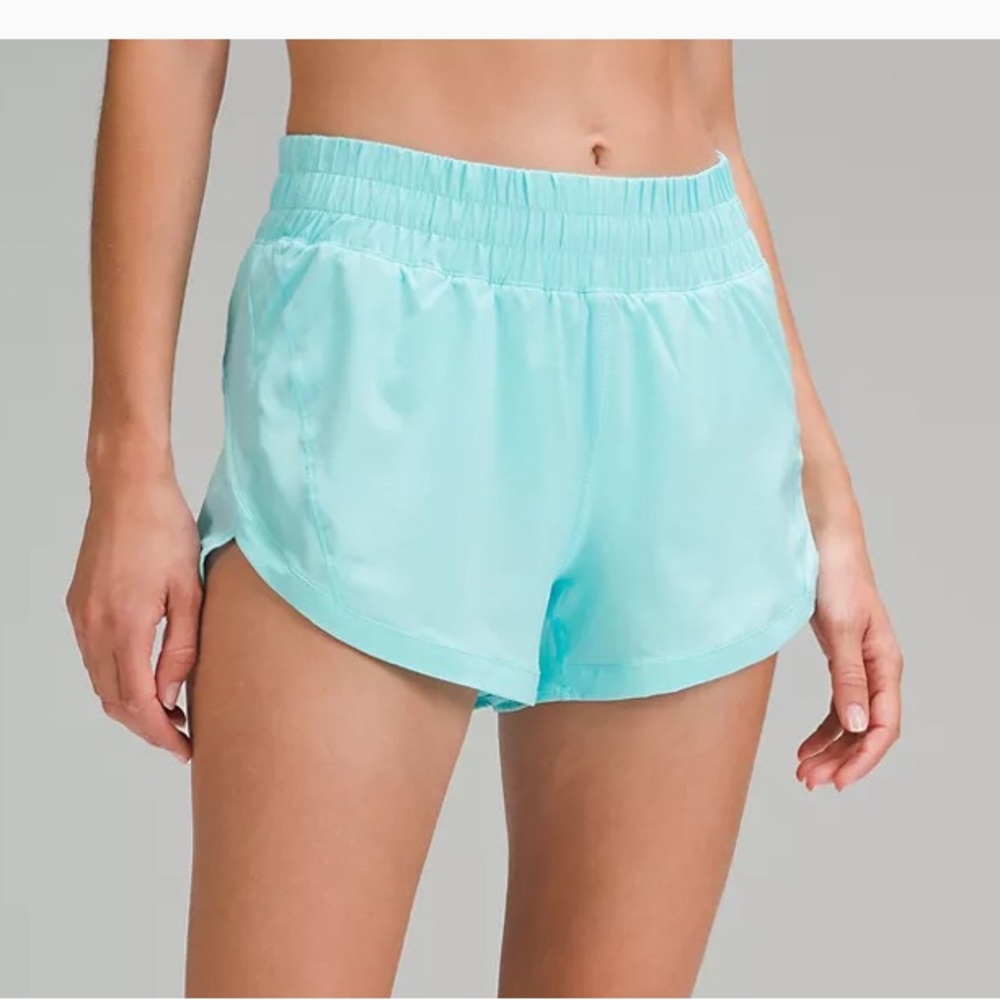 Lululemon Tracker Shorts in Aqua Mint Color